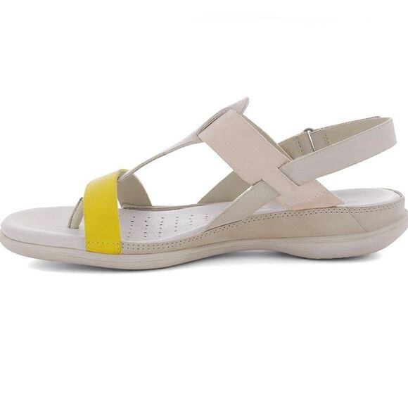 ECCO Cream, Yellow & Pink Flash Toe-Post Sandal. Size 8-8.5 (39) New With Tags! - Picture 4 of 13